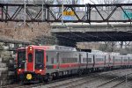 Outbound commuter approaches the station